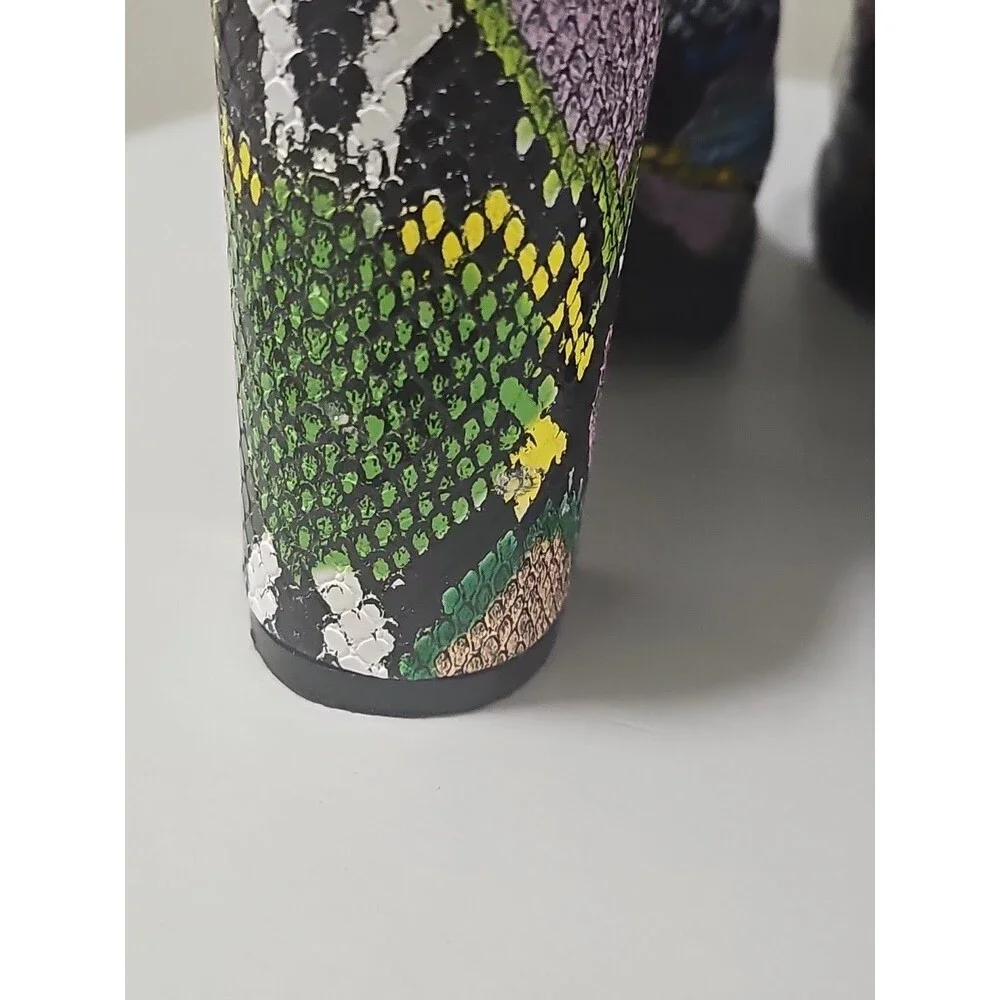 Liliana boots Women’s Multi Colored Snake Skin High Heel Boots. Size 6